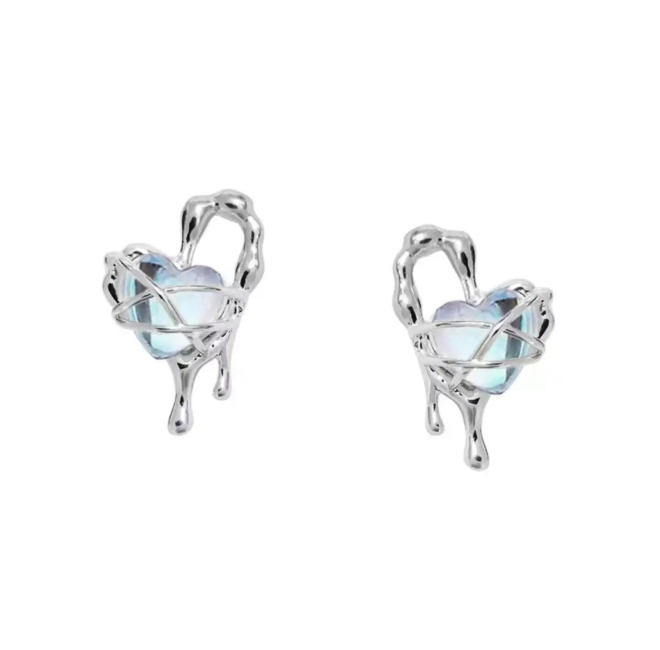 Cute Opal Heart Earrings