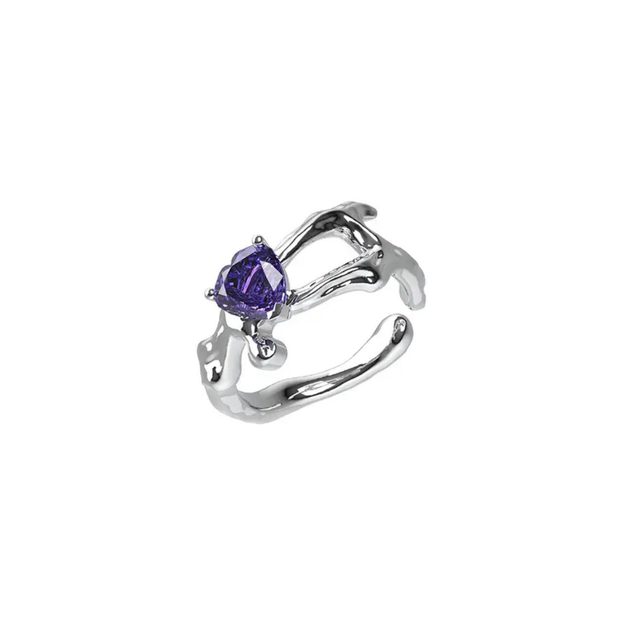 Purple Heart Gem Ring