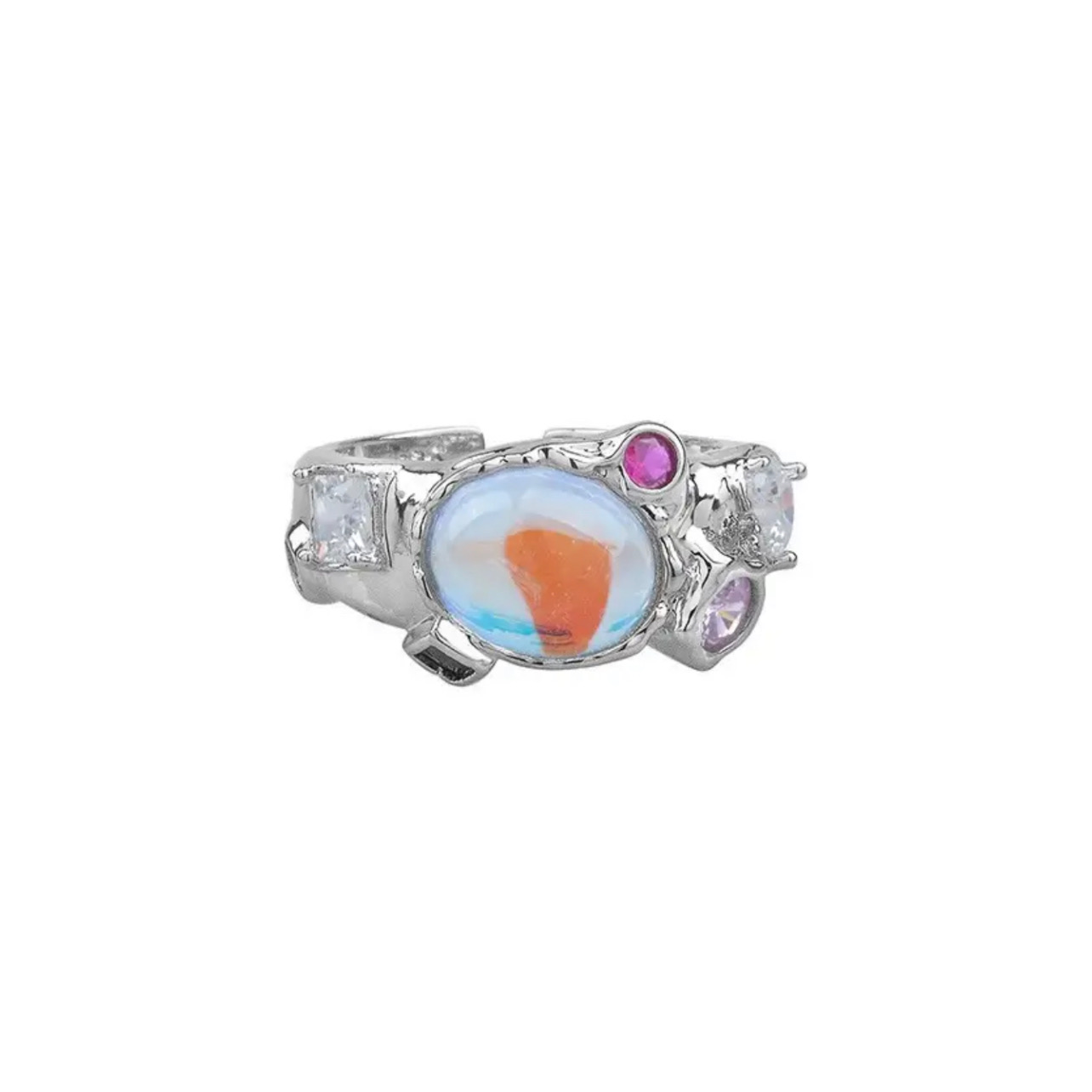 Multistone Opal Ring