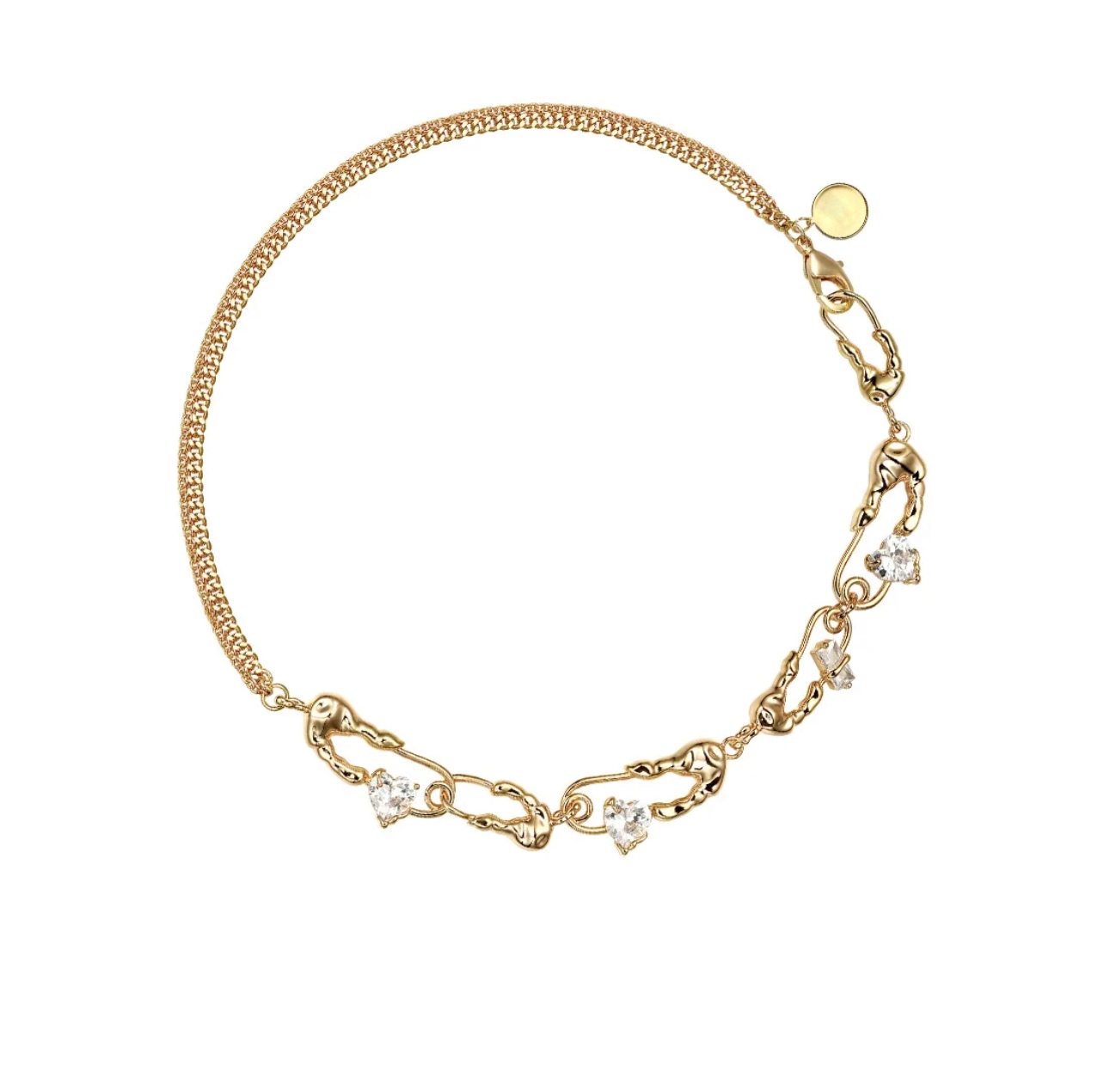 Dazzling Gold Clasp Necklace