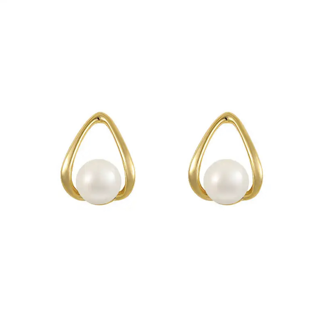 Gold Pearl Earrings