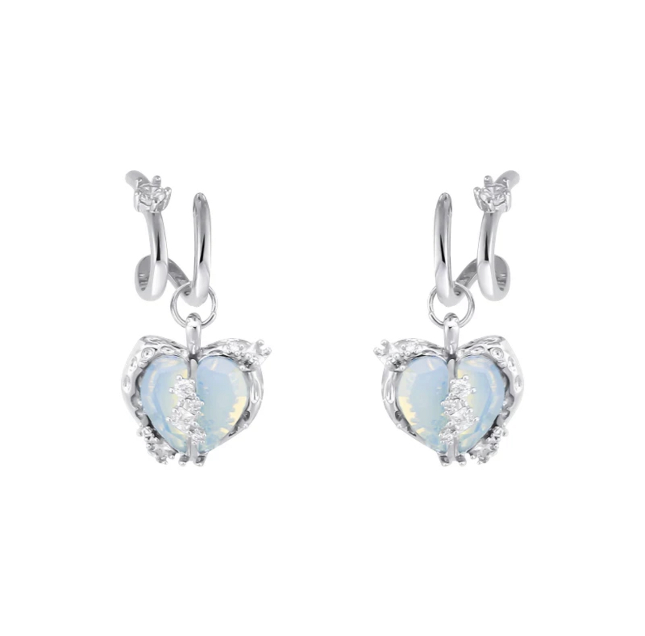 Blue Heart Earrings