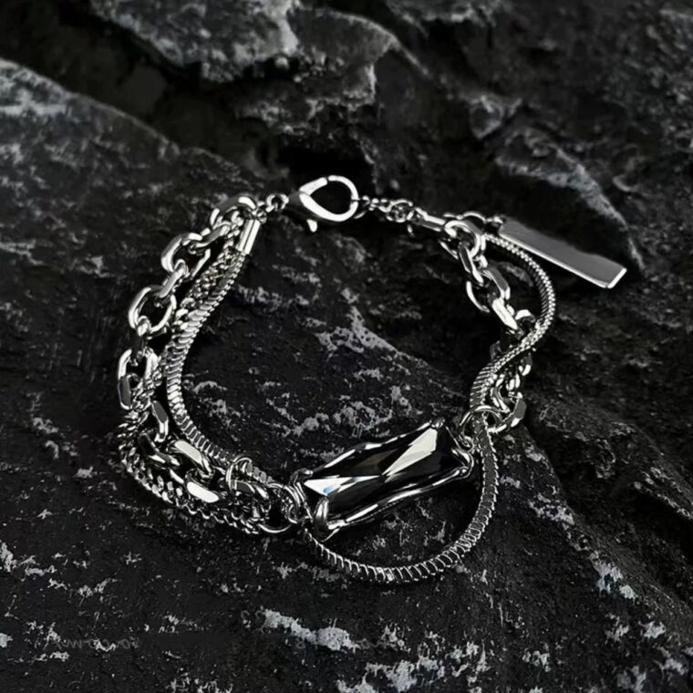 Black Gem Steel Bracelet