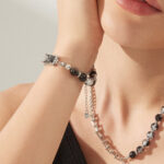 Black Ice-cracked Sapphire Necklace