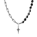 Black Ice-cracked Sapphire Necklace