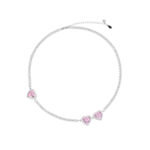 Pink Heart Diamond Choker Necklace