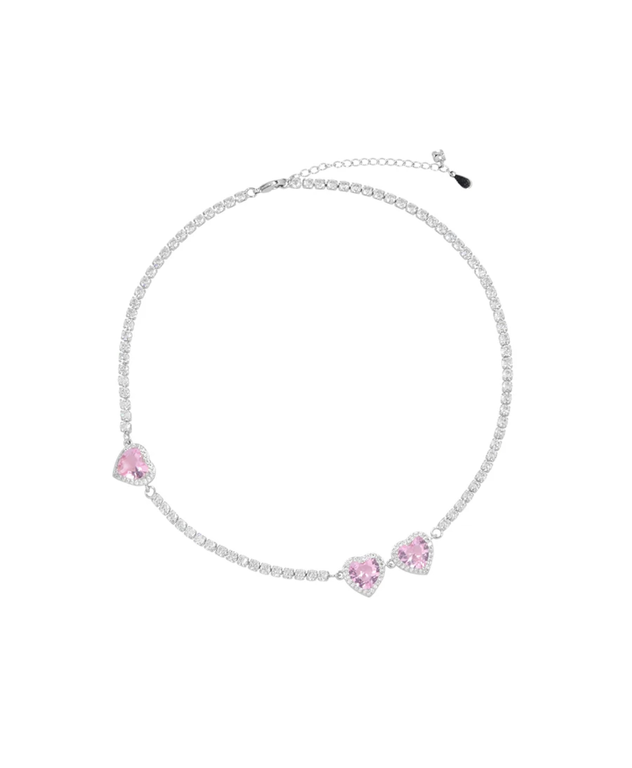 Pink Heart Diamond Choker Necklace