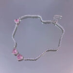 Pink Heart Diamond Choker Necklace